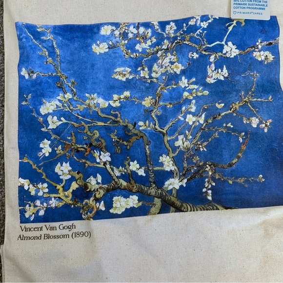 NWT Primark Vincent Van Gogh almond blossom (1890) painting canvas tote bag - Picture 4 of 4